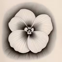 drawing a flower with white and black color,the top of an open white flower with small black tips