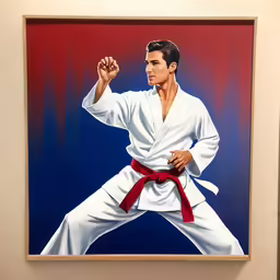 a painting of elvis presley hangs on the wall