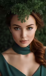 an image of a woman wearing a green dress