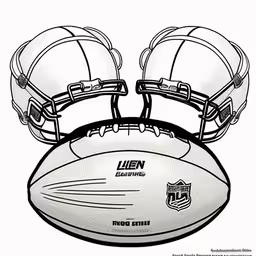 football helmet coloring pages that are ready to print,a drawing of a football with two helmets