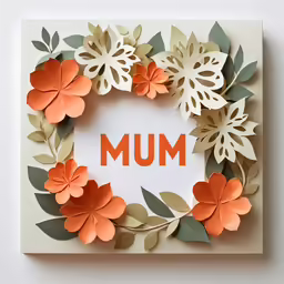 a small paper flower decorated with leaves