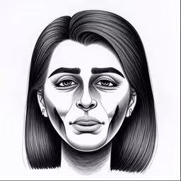 black and white drawing of woman with large, round and narrow lips,a drawing of a woman in black and white,a pencil drawing of a woman with an artistic look,a drawing of a woman with big lashes and large earrings,drawing with graphite and crayon pencil on paper