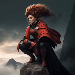 the woman is dressed as a female superhero