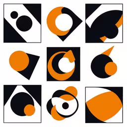 a series of nine abstract design designs