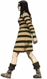 a drawing of a woman dressed in jail uniform