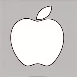 an apple with leaves on top of it,an apple apple, black and white