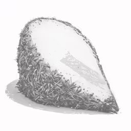 a piece of cheese with sprinkles and black ink