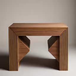 the bench has three lines of varying heights