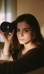 a young woman is taking a photo of herself with her camera