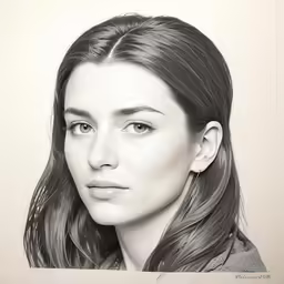 a drawing of a young girl with a large braid