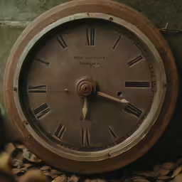 an old clock is showing its time during the day