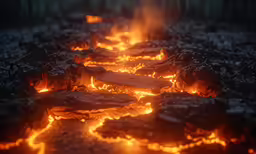 a fire with many burners burning on it