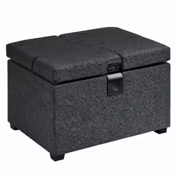 a black storage box with handles