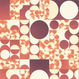 a very pretty square shaped pattern with many different circles