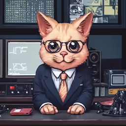 a cat dressed in a suit and tie