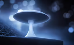 a futuristic object in the middle of the night