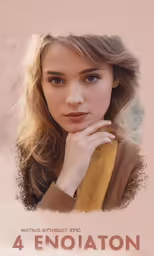 a poster advertising a young lady for her new film, the four enolation
