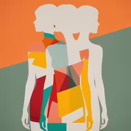 a photo of an artwork of two women