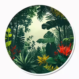 an abstract photo of tropical plants with greenery