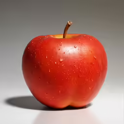 an apple has some water droplets on it