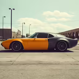 an old fashioned sports car sits parked on the pavement