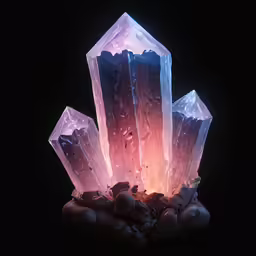 an abstract photo of quartz cluster in a dark environment