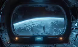 the view from inside an airplane of the earth