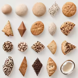 an assortment of different types of cookies with nuts and other things