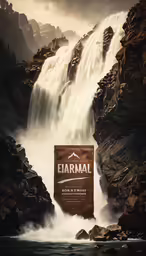 a sign that is hanging above some water