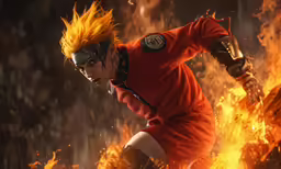 a person dressed as a demon in a scene from the video game street fighter