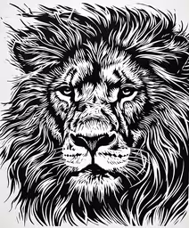 a stylized illustration of a lion