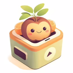 an apple with orange slices on it sitting in a toaster