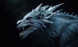 the dark - skinned creature is roaring its teeth