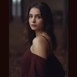 the woman in the photo is posing for a portrait
