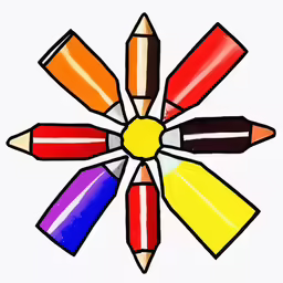 this is a drawing of colored pencils