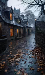a street lined with houses on either side
