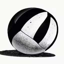 the image shows an enormous ball of black and white
