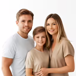 a family that is posing for a picture