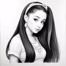 a drawing of a girl with long hair