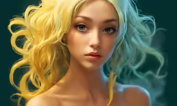 a painting of a woman with blonde hair