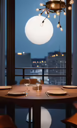 an empty dining table with place settings and place settings on it