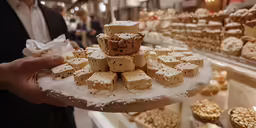 there is a display of many varieties of pastry and biscuits