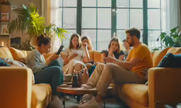 several people sitting on a couch playing video games