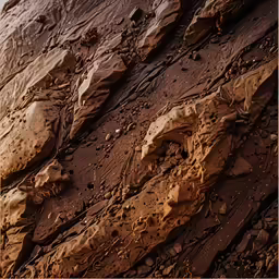 close up of a rock wall with brown stones