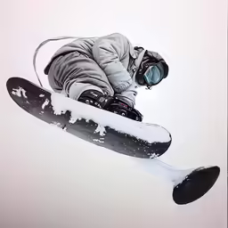 a person jumping in the air on a snowboard