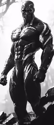 a man in futuristic suit standing with his hands in his pockets