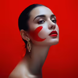 the woman has her face painted like a turkey