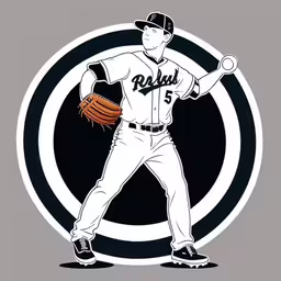 a baseball player with a glove in his hand,the baseball player is wearing the uniform and holding a bat