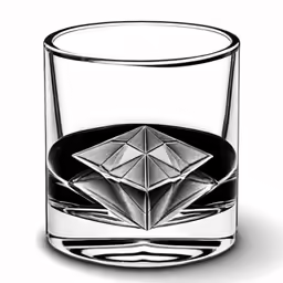 a clear glass with an object inside of it