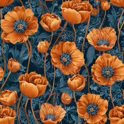 an image of a very colorful picture of orange flowers